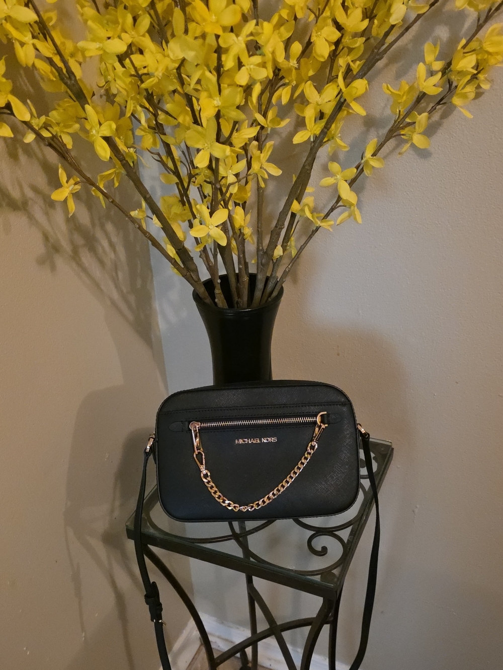 Michael Kors Black Crossbody Chain Shoulder Bag